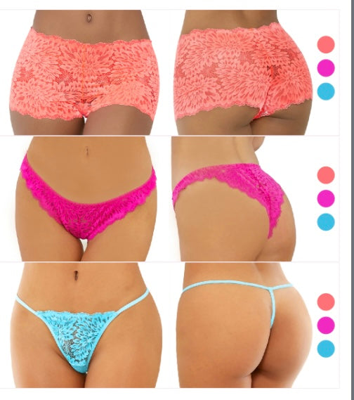 Naughty Neons Panty Set