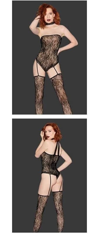 Flirty Lace Teddy with Stockings